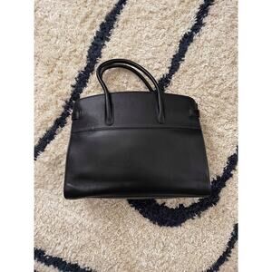 Cuyana black Leather Tote Bag Work Travel Crossbody Strap